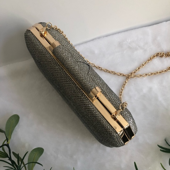 INC International Concepts Lindsay Lurex Gold Clutch, NWT - Picture 5 of 8